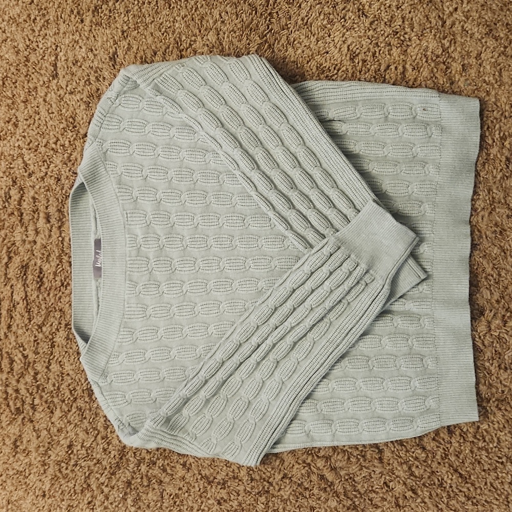 Marled blue/green sweater, size L